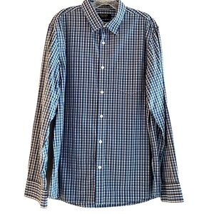 Men Shirt Nordstrom trim fit button down long sleeve plaid shirt Large